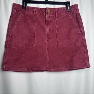 American Eagle Women’s Pink Mauve Corduroy Skirt High Rise Super Stretch size 12